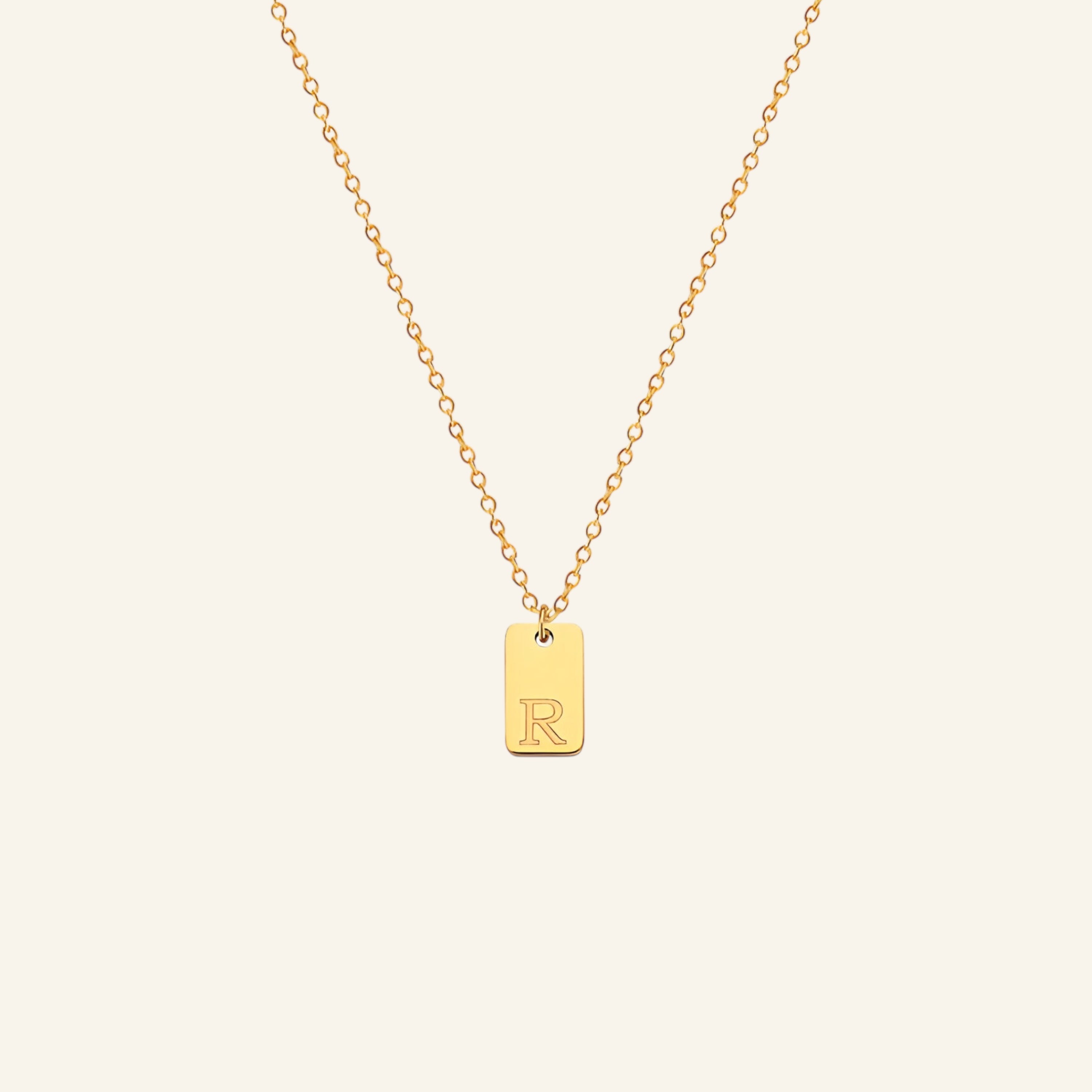 Bokstavshalsband med bokstavshänge & ankarkedja