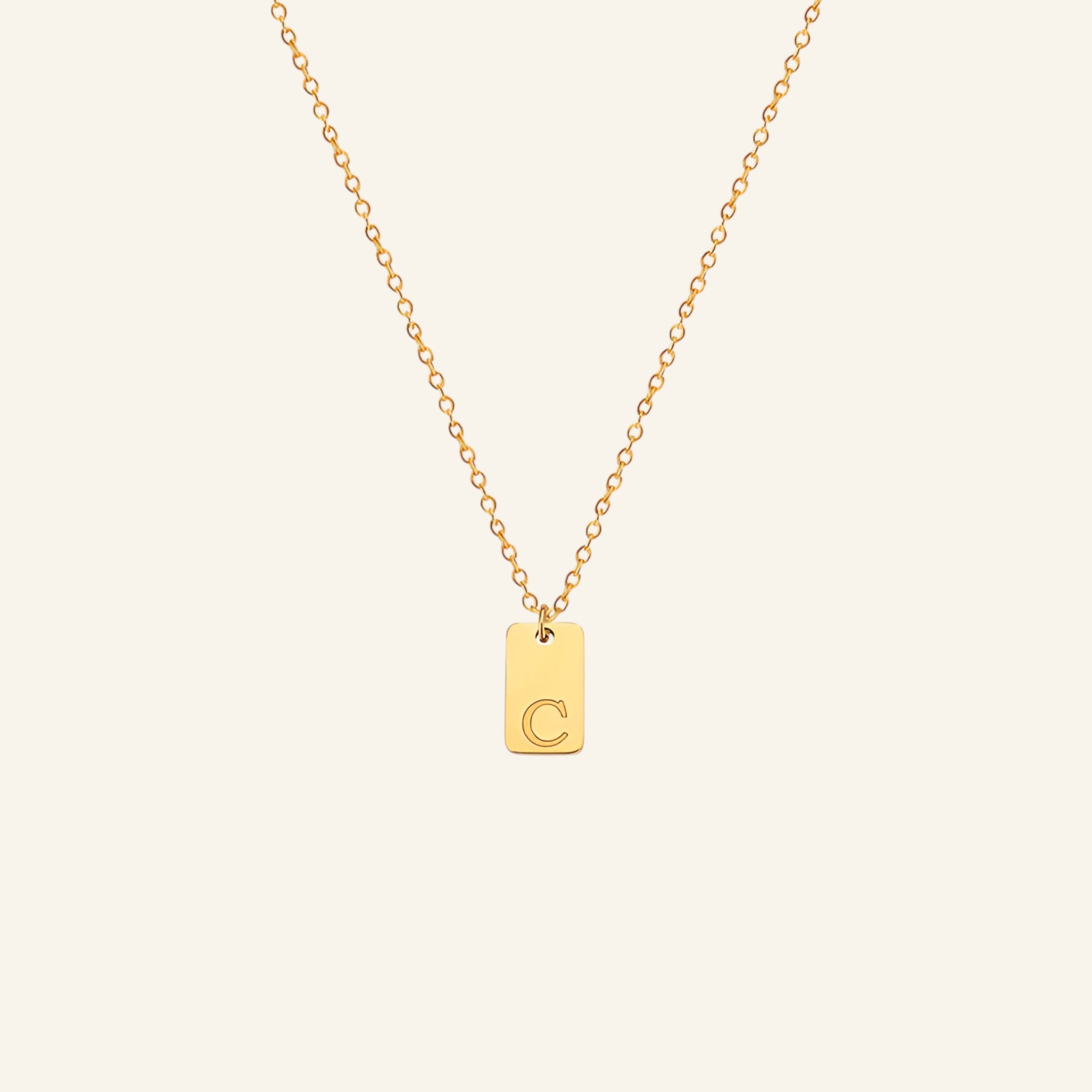 Bokstavshalsband med bokstavshänge & ankarkedja