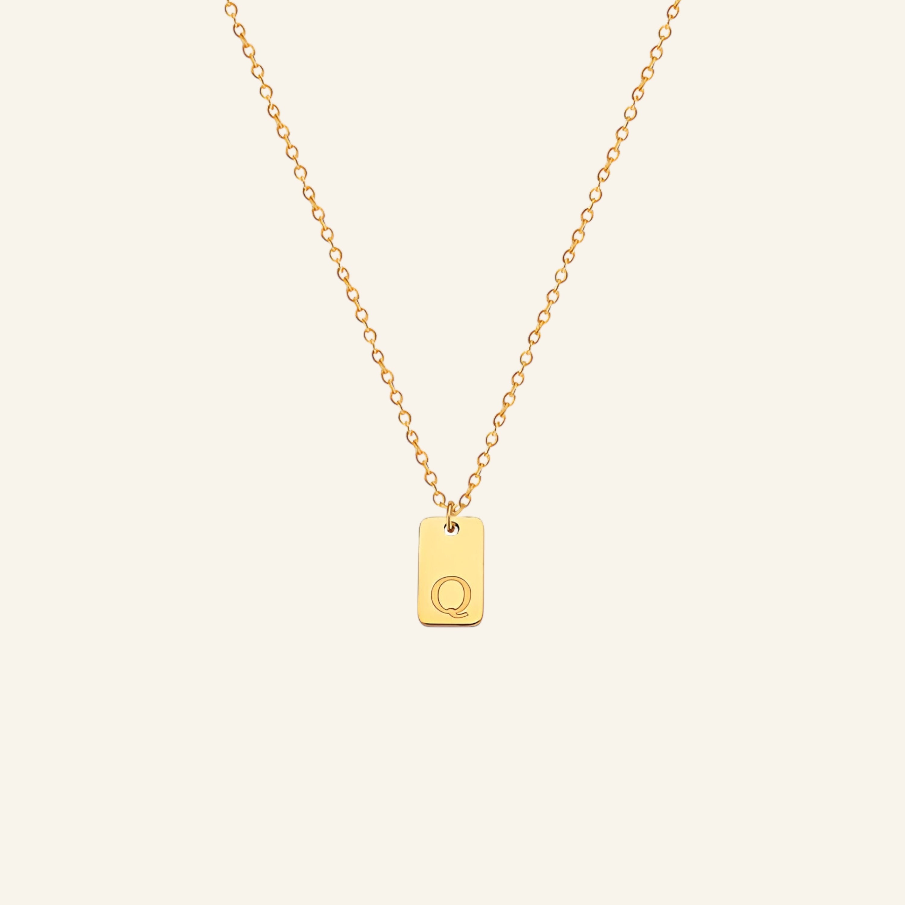 Bokstavshalsband med bokstavshänge & ankarkedja