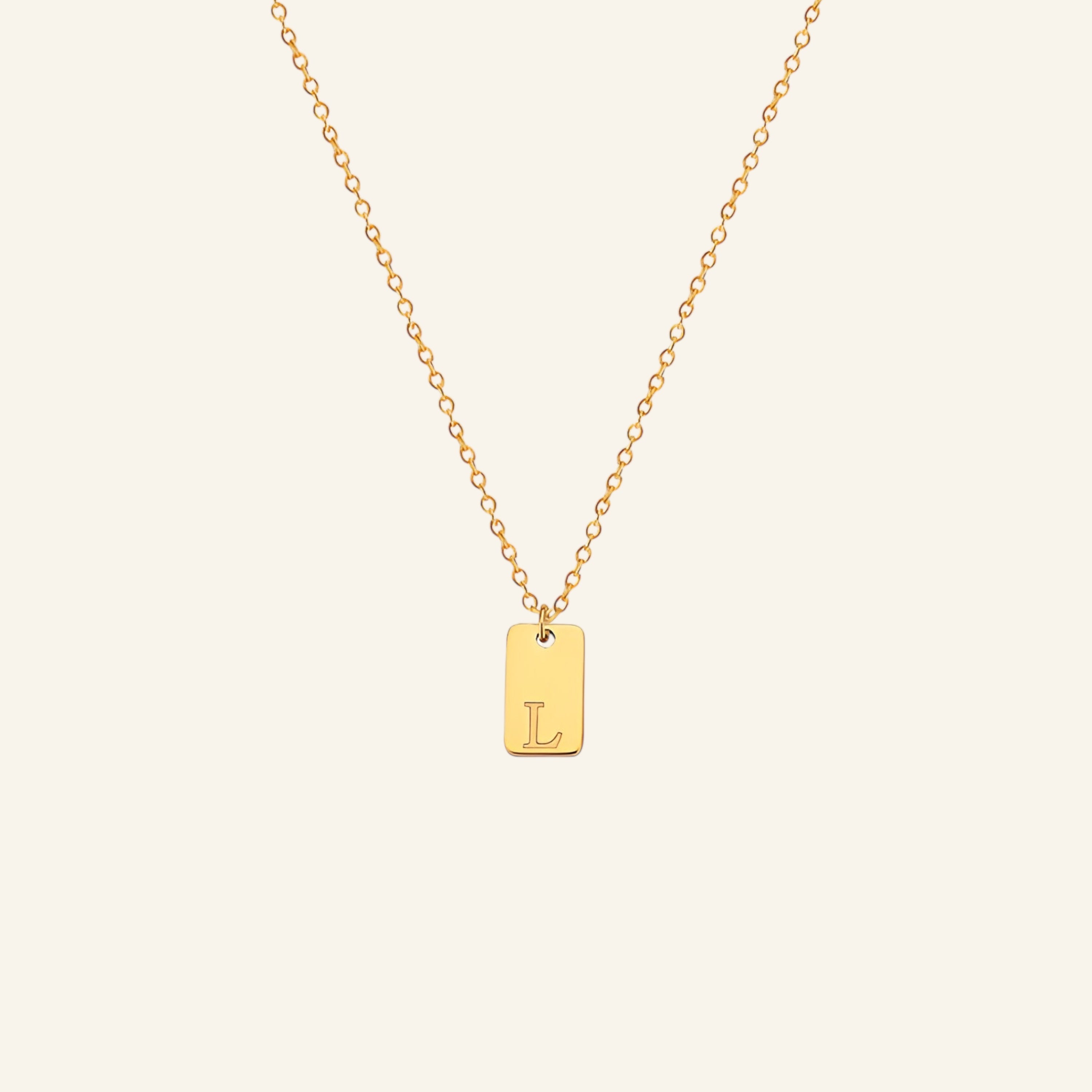 Bokstavshalsband med bokstavshänge & ankarkedja