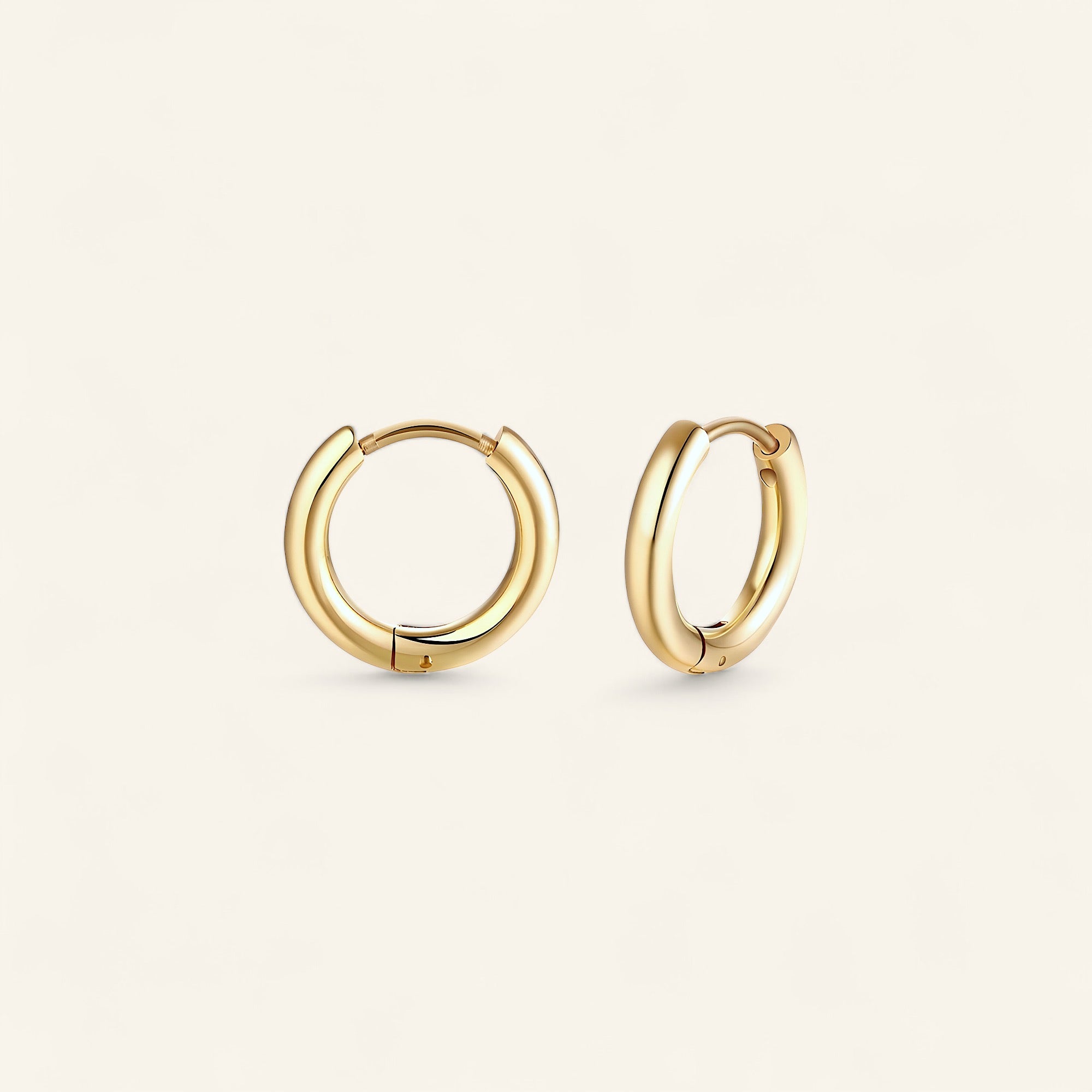 Guldpläterade vattentåliga hoops-örhängen i rostfritt stål, 20 mm i diameter