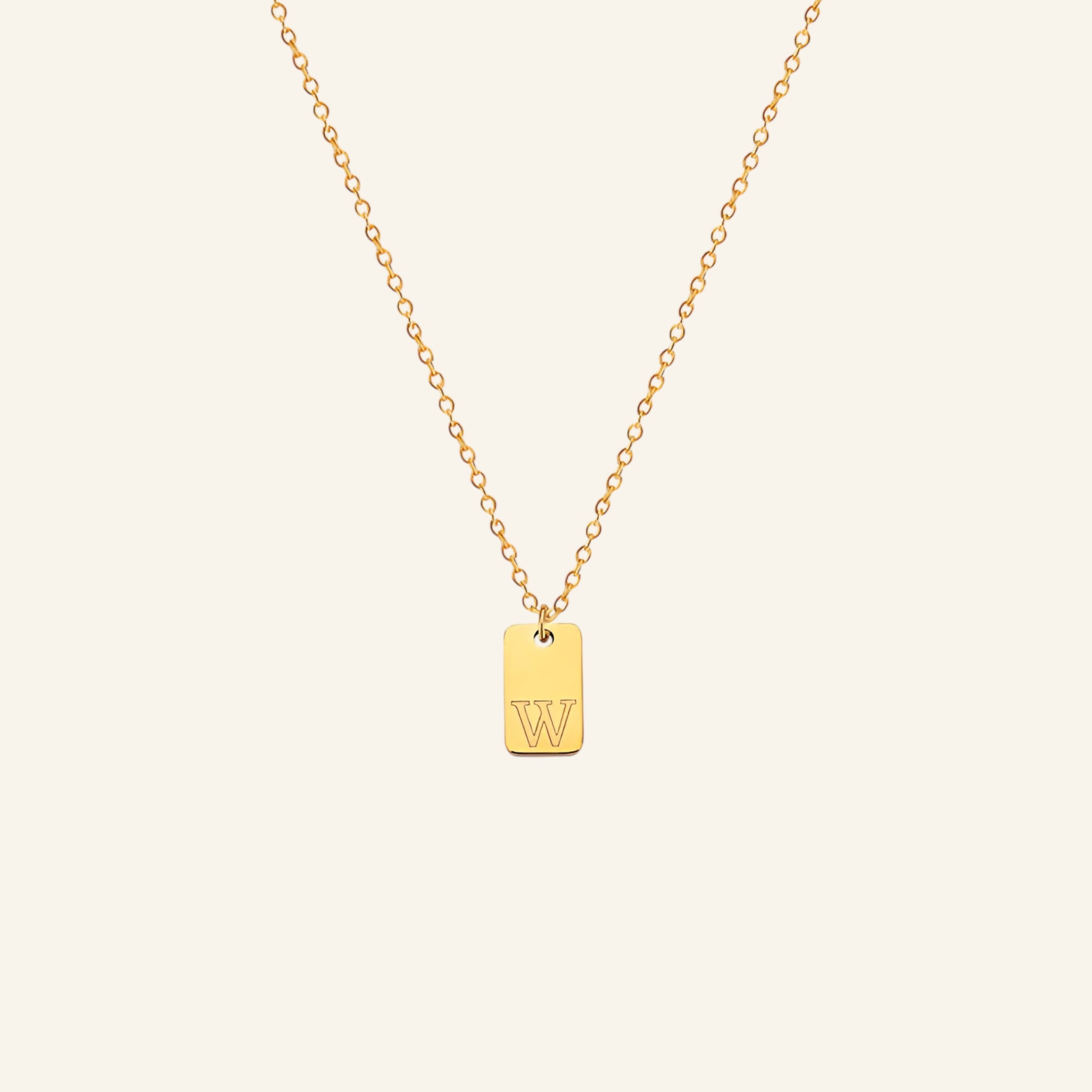 Bokstavshalsband med bokstavshänge & ankarkedja