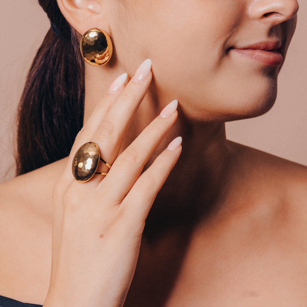 Ring - Hammered Dome