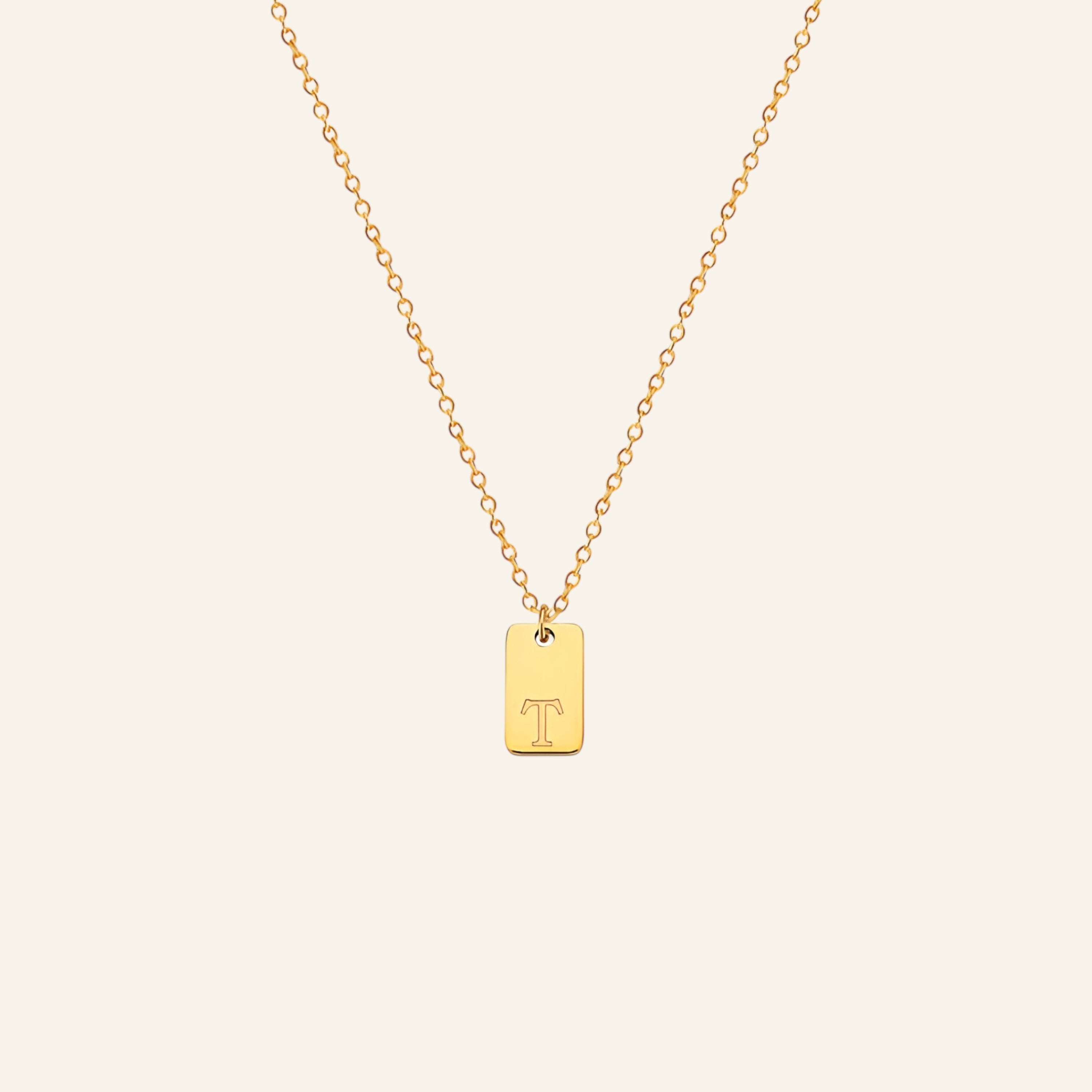 Bokstavshalsband med bokstavshänge & ankarkedja