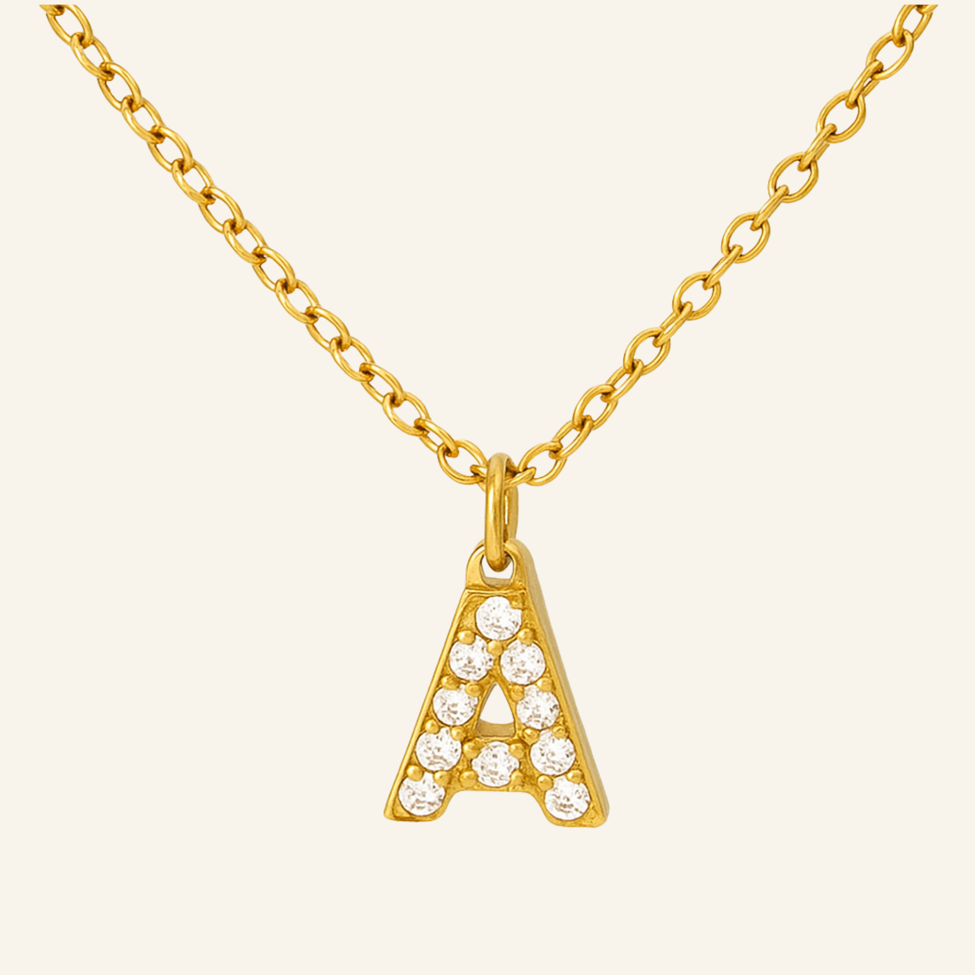 Bokstavshalsband med kristaller