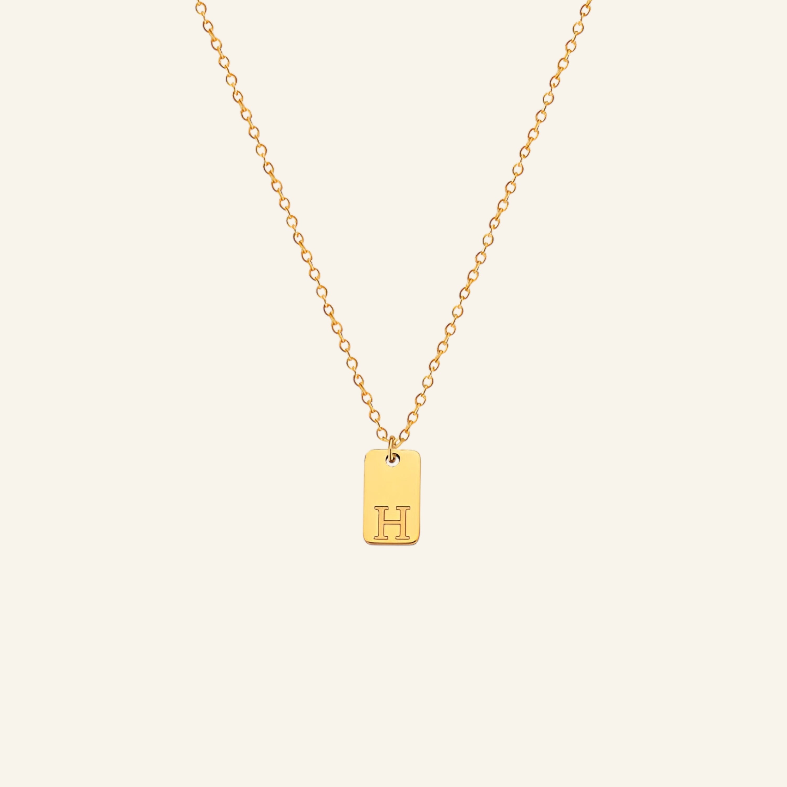 Bokstavshalsband med bokstavshänge & ankarkedja