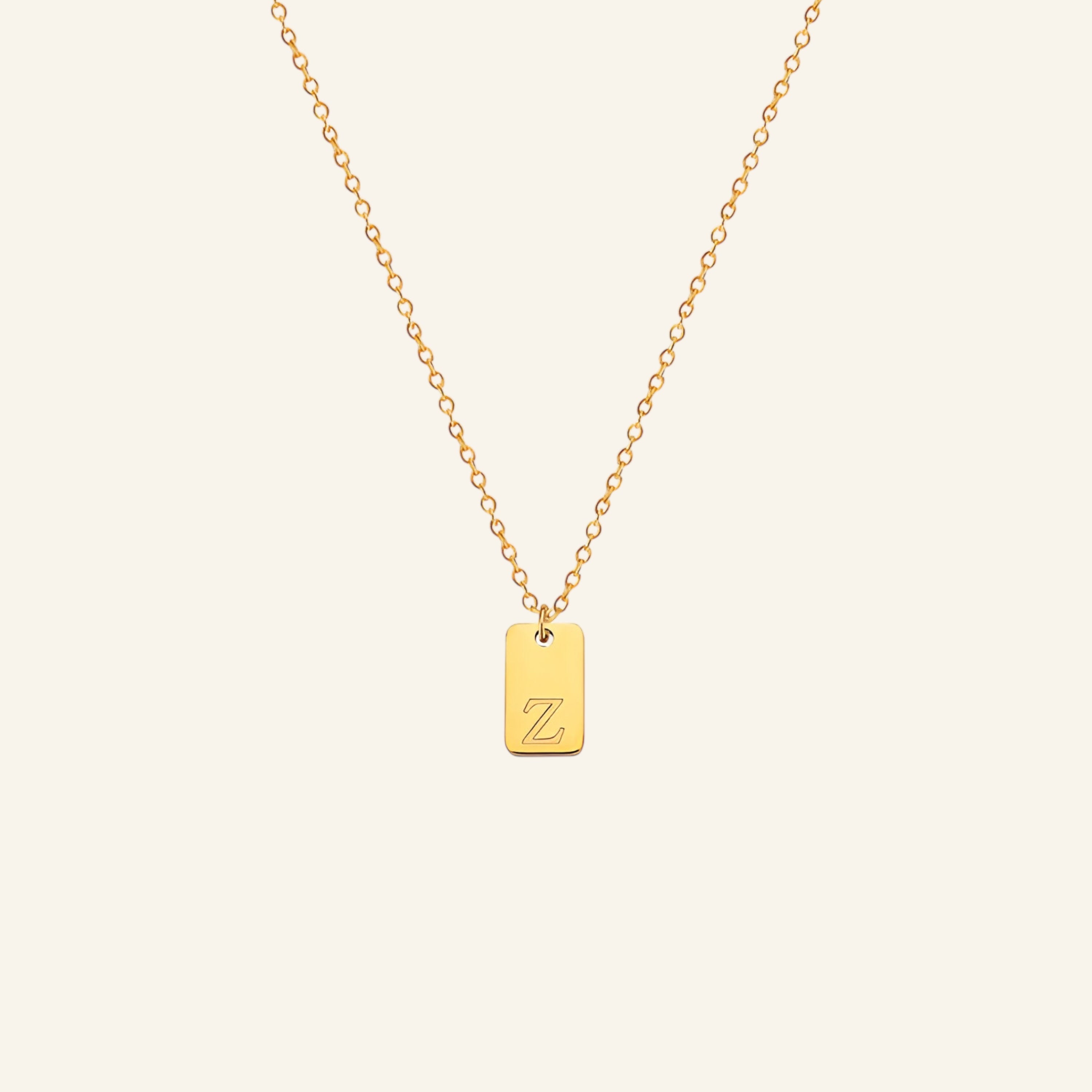 Bokstavshalsband med bokstavshänge & ankarkedja