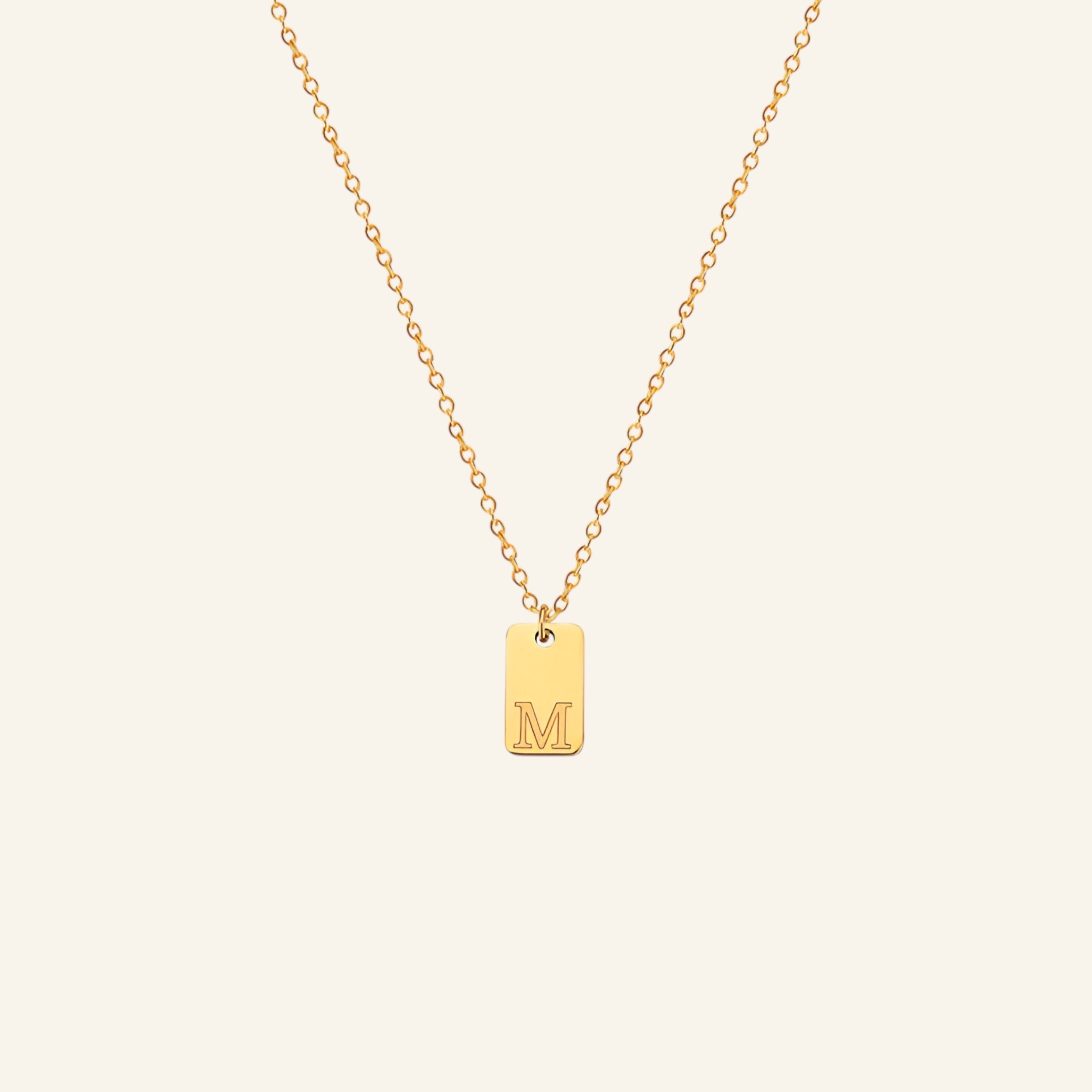 Bokstavshalsband med bokstavshänge & ankarkedja