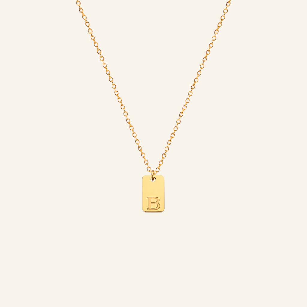 Bokstavshalsband med bokstavshänge & ankarkedja