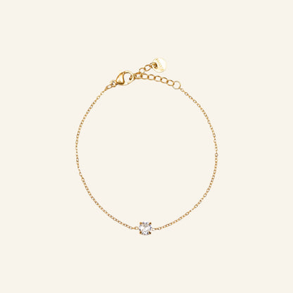 Petite armband med rund kristall i zirkonia