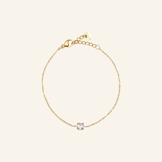 Petite armband med rund kristall i zirkonia