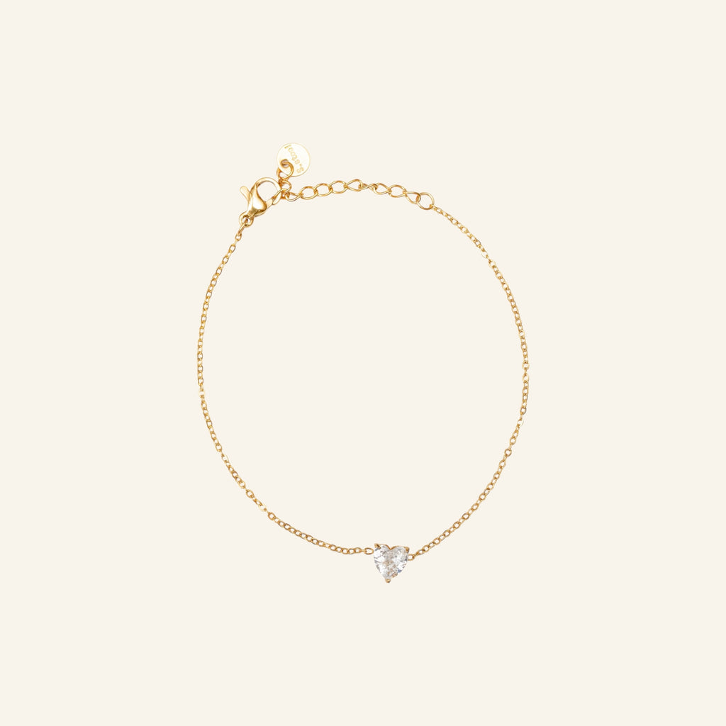 Petite armband med hjärtformad kristall i zirkonia