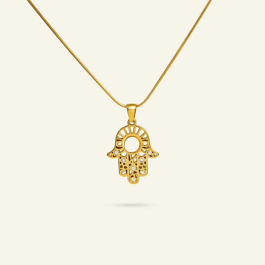 Halsband med hamsa hänge kedja ingår