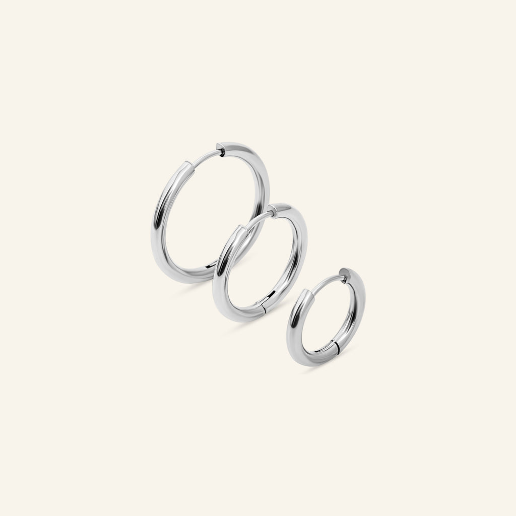 hoops silverfargade orhangen