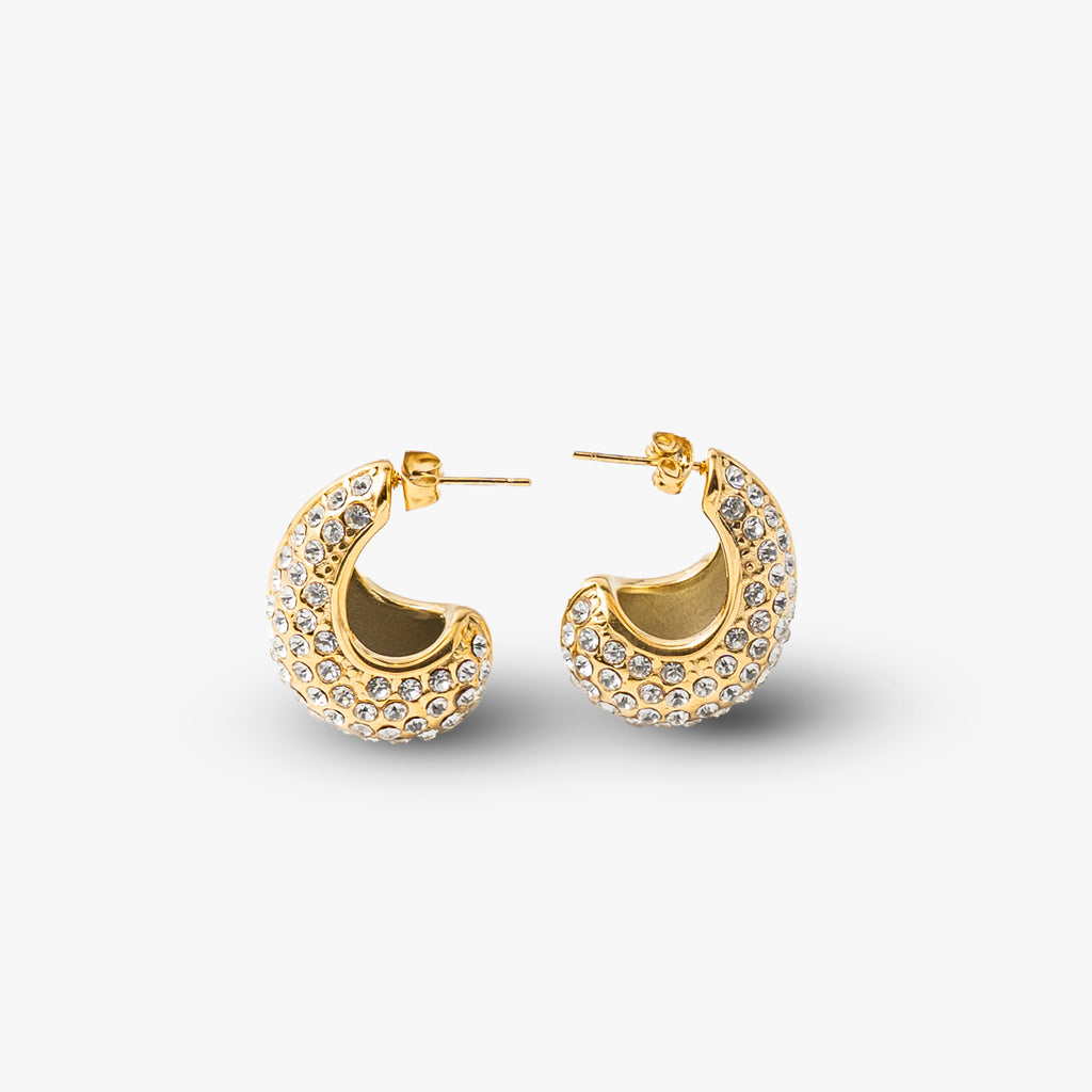 Guldpläterade örhängen dubbelsidig