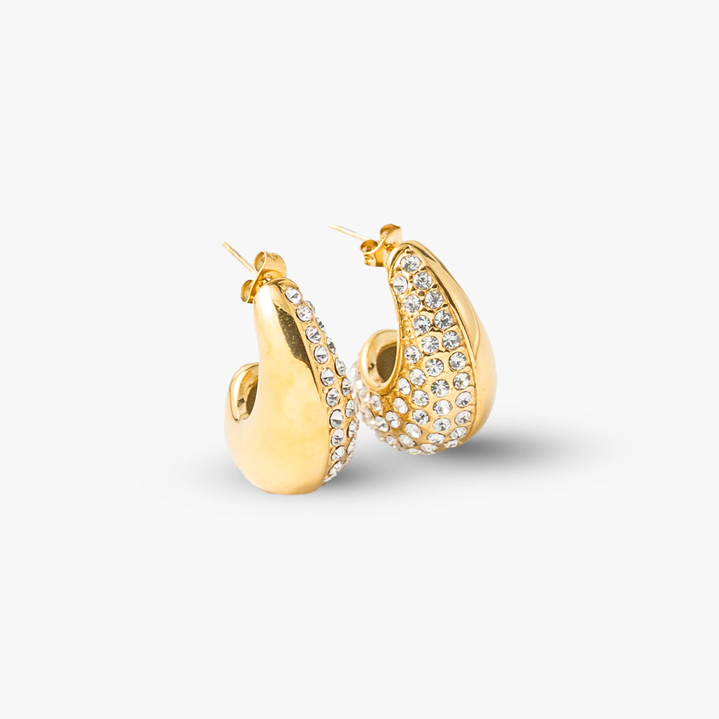 Guldpläterade örhängen dubbelsidig