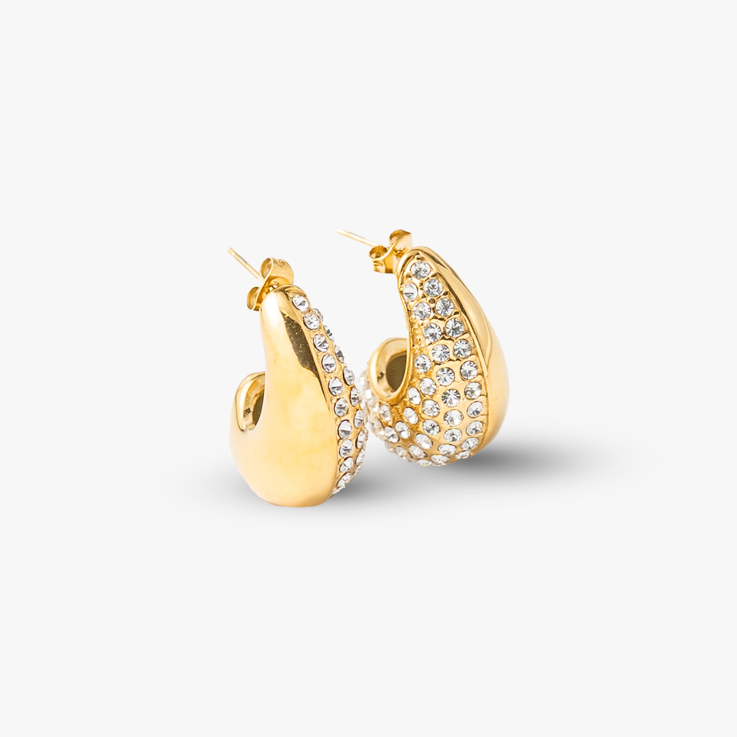 Guldpläterade örhängen dubbelsidig