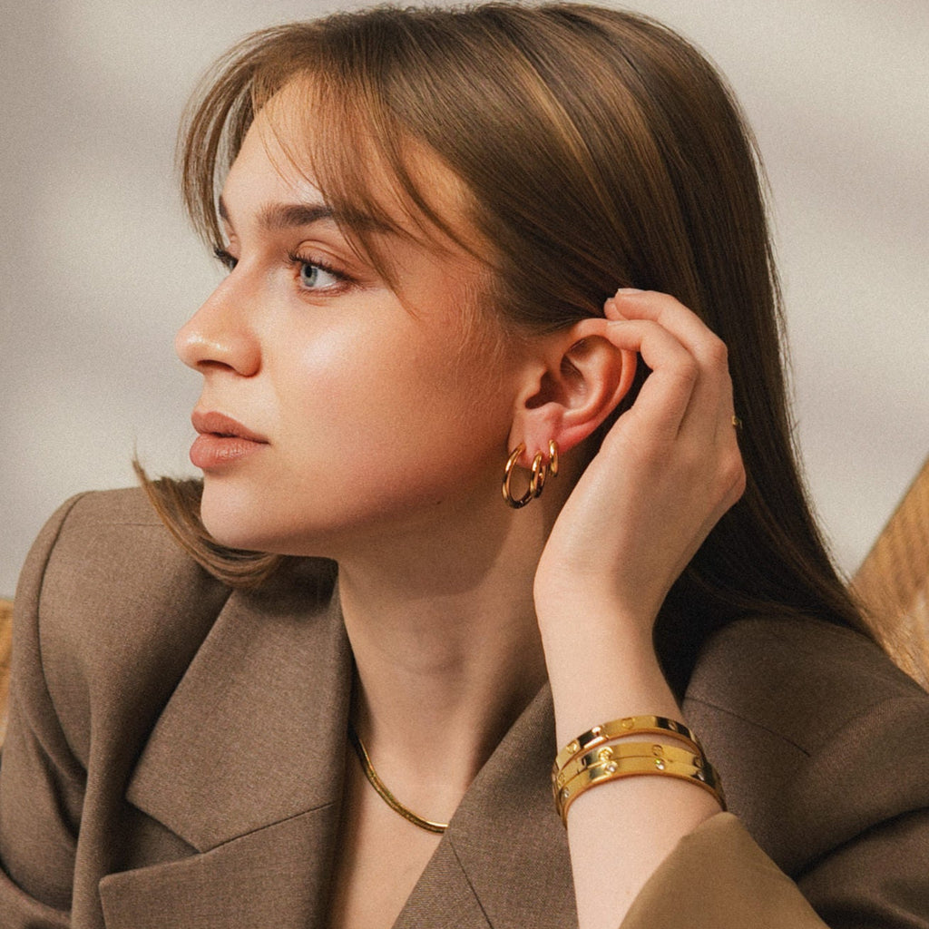 Hoop örhängen runda örhängen