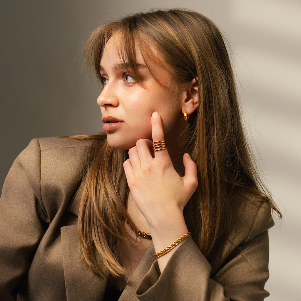 armband i 18k gukdpläterad vattentåligt.