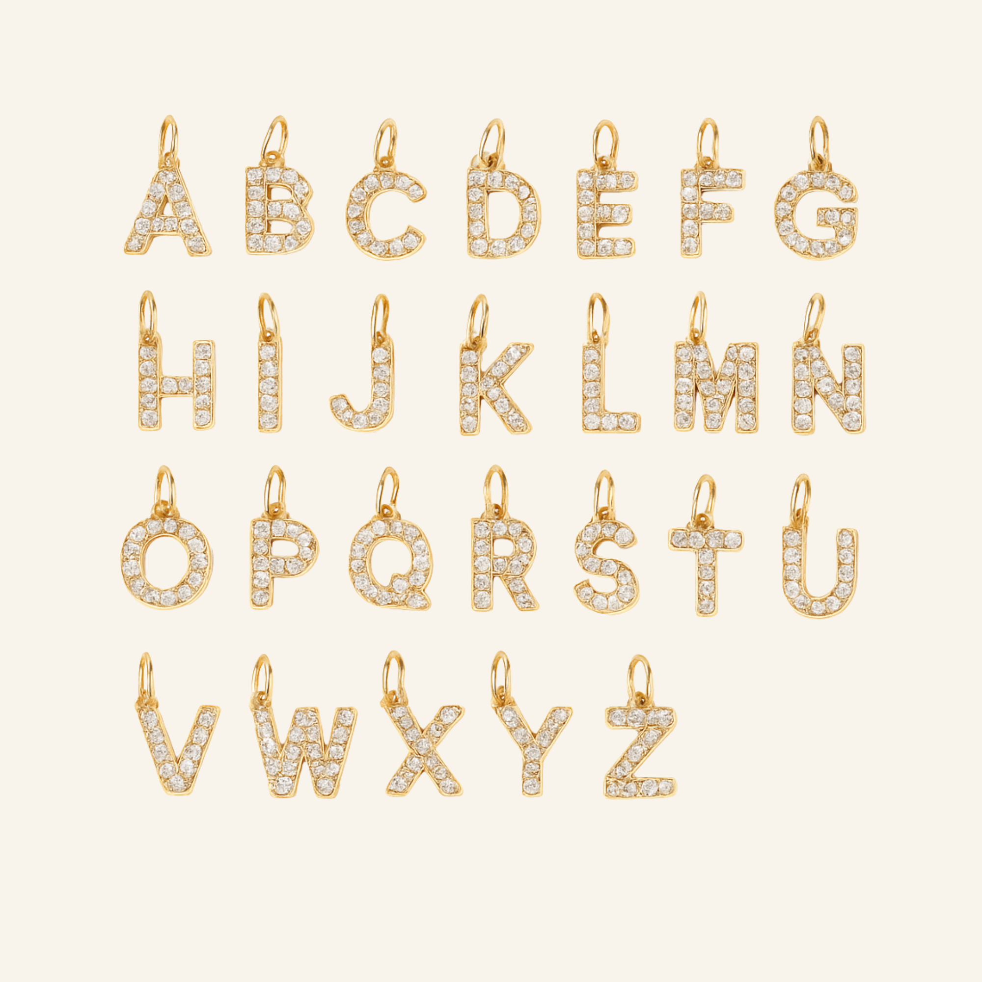 Bokstavshalsband med bokstavshänge med kristaller & ankarkedja