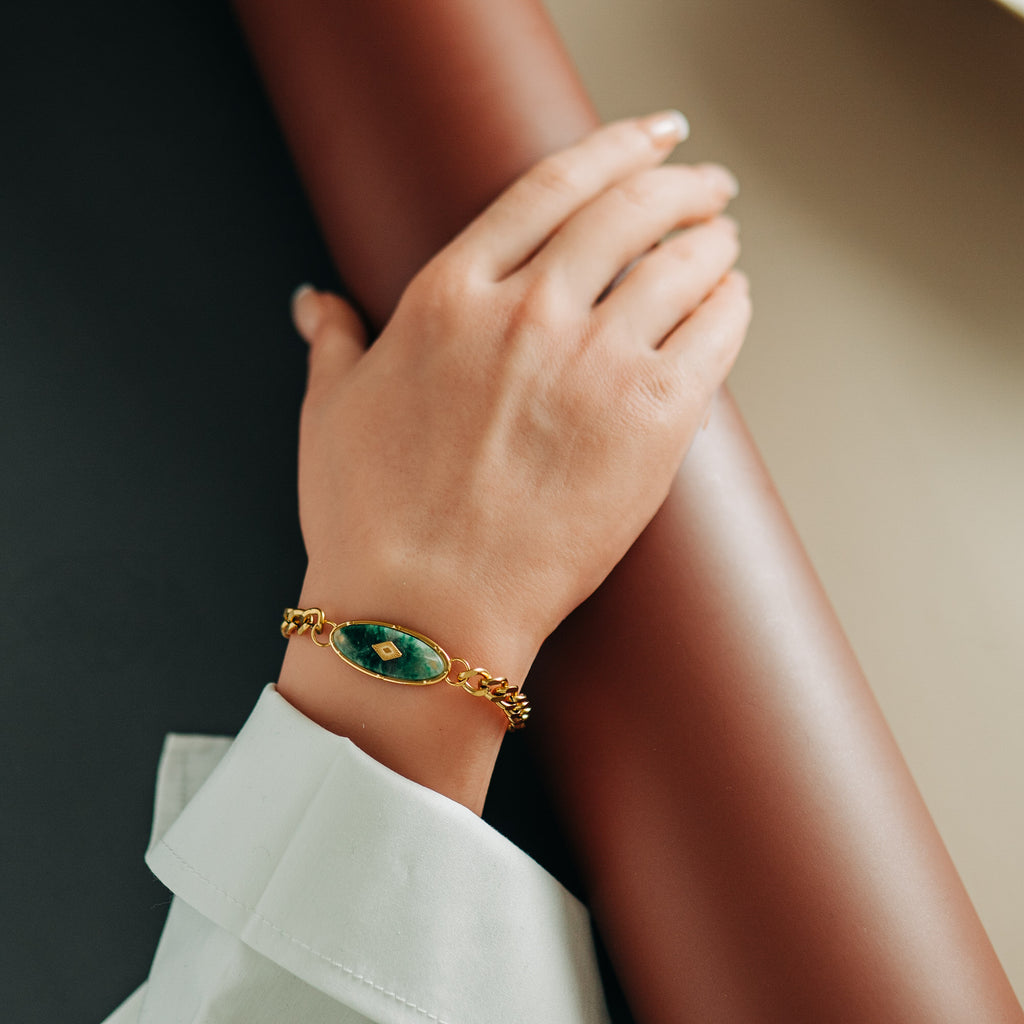 Armband med grön aventurin