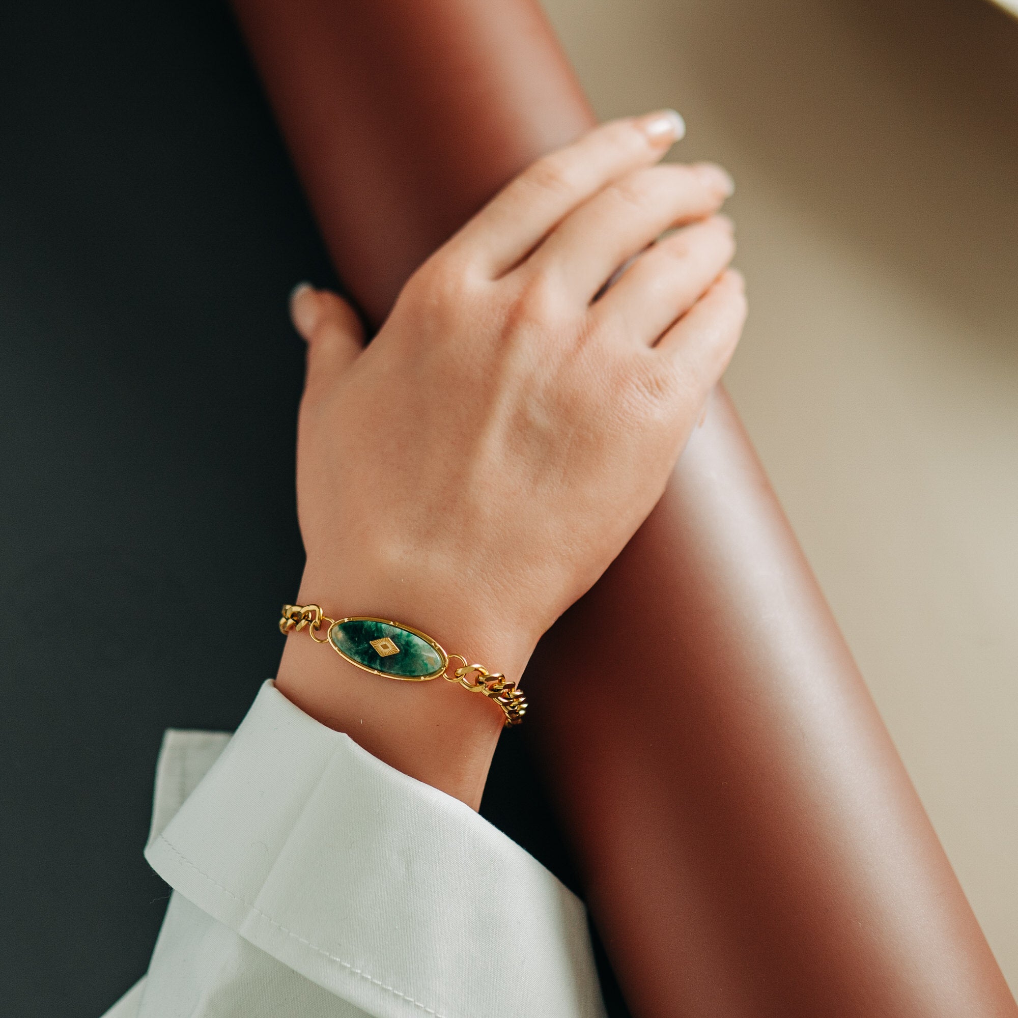 Armband med grön aventurin