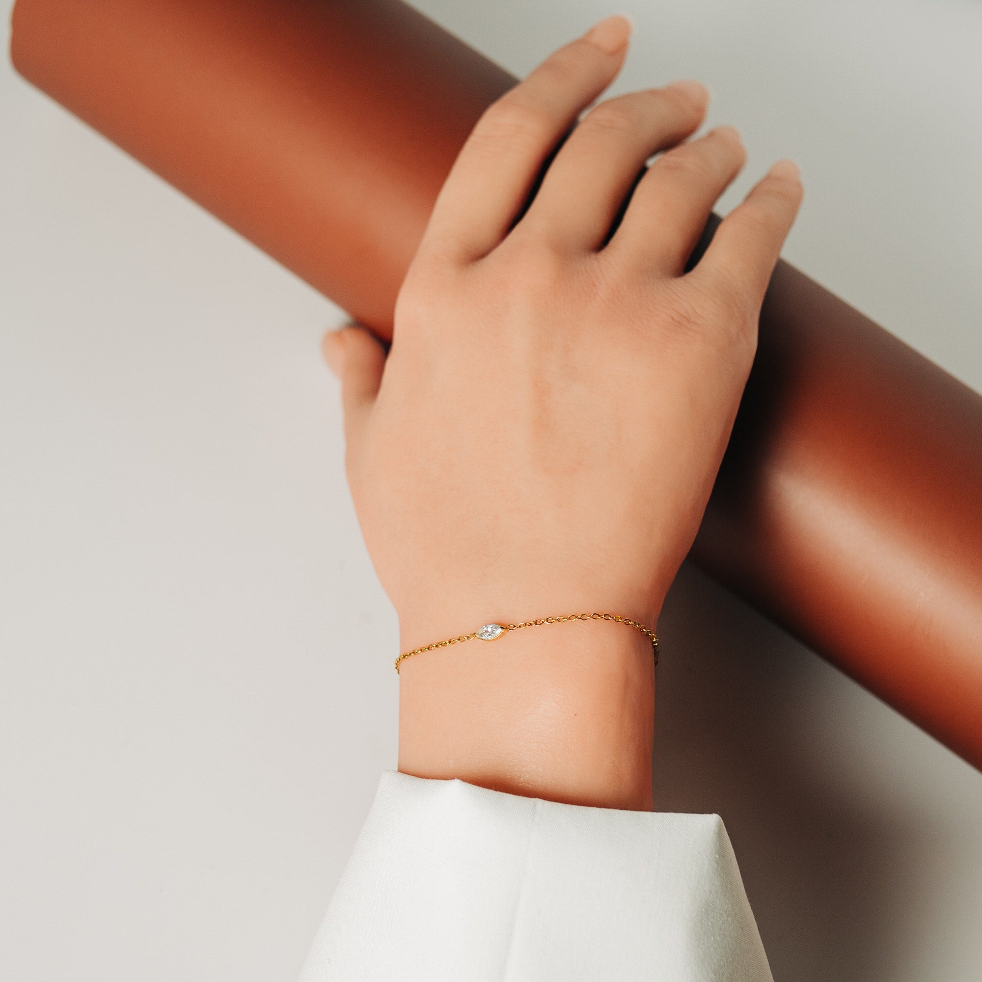 Petite armband med marquise slipad zirkonia kristall