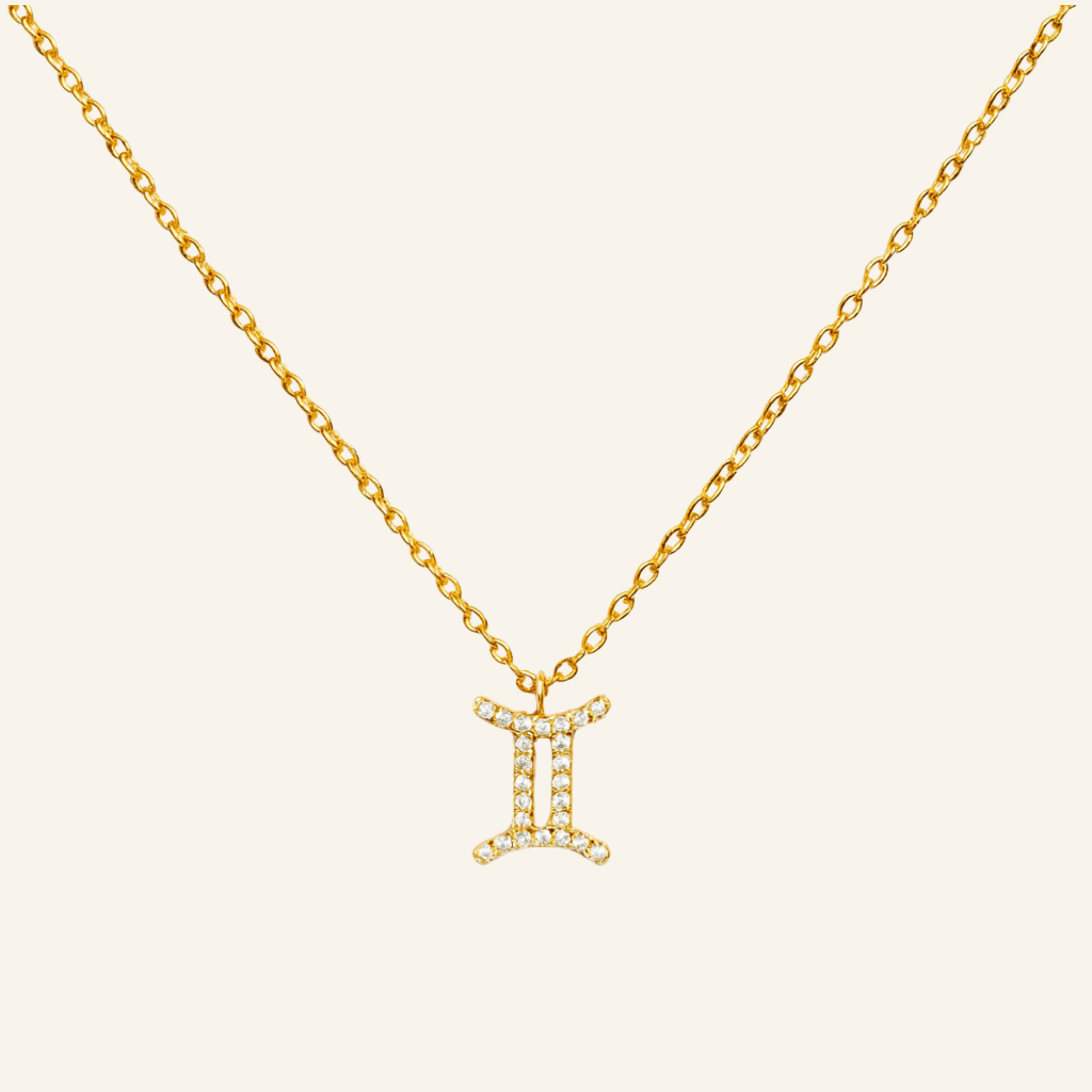 Halsband med zodiak-hänge med kristaller