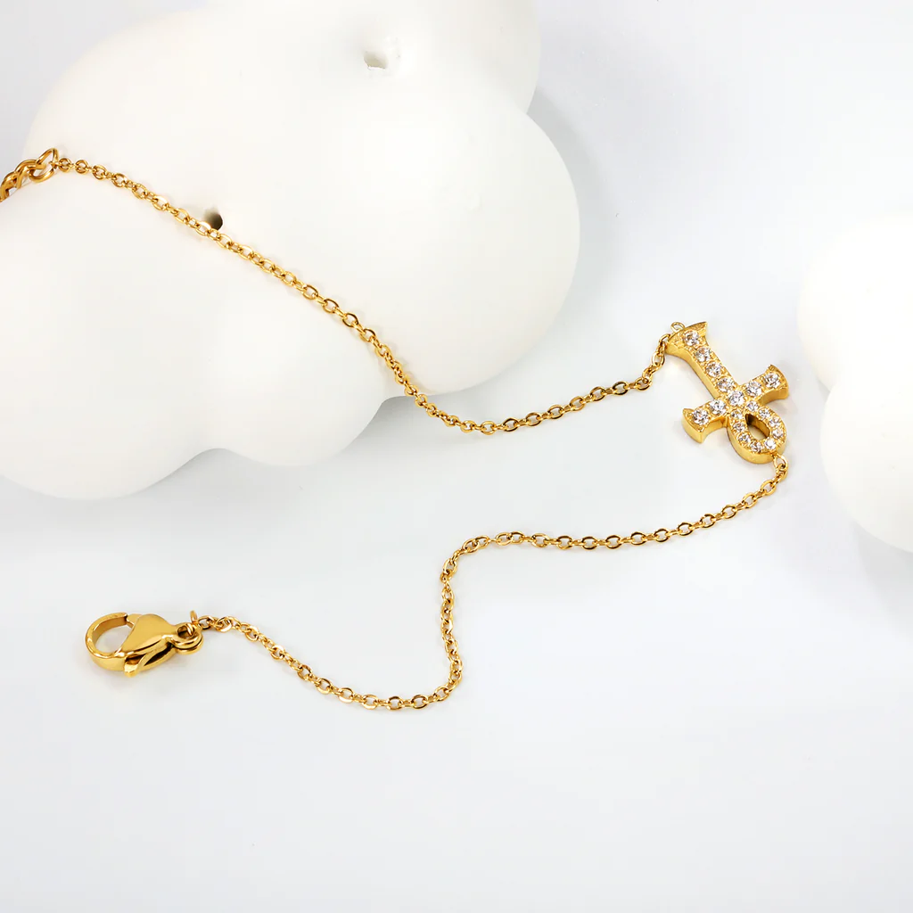 Vattentålig armband med ankh kristaller kedja 