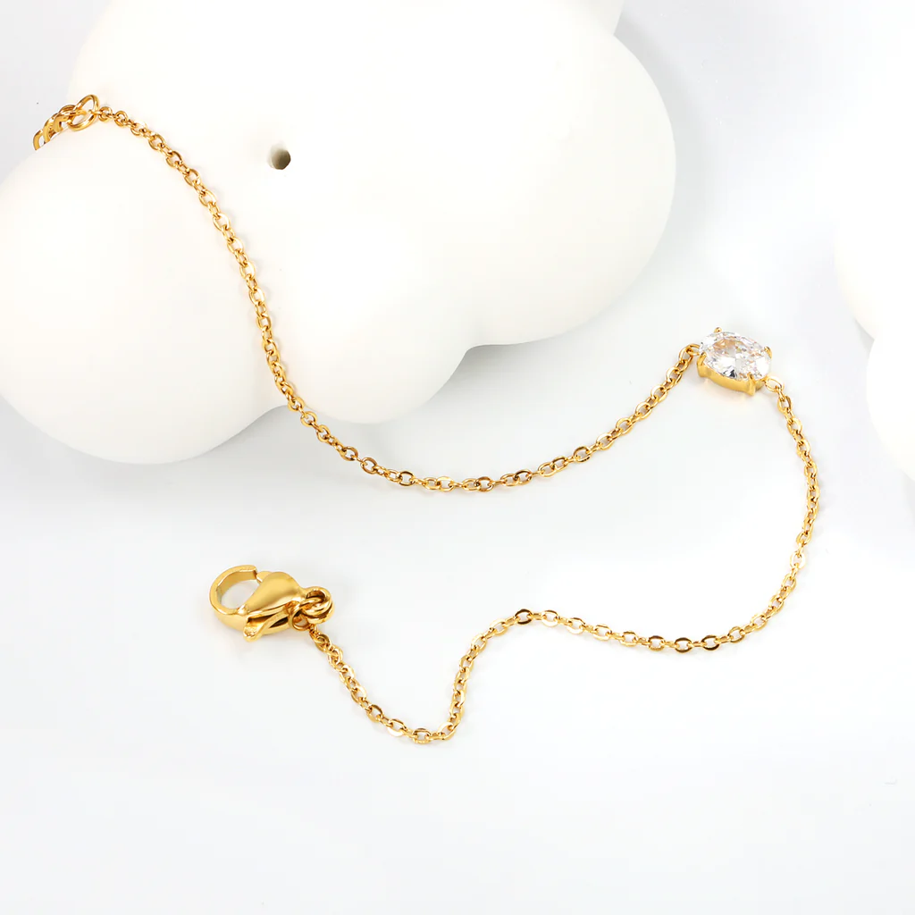 Vattentålig armband med  kristall och kedja 