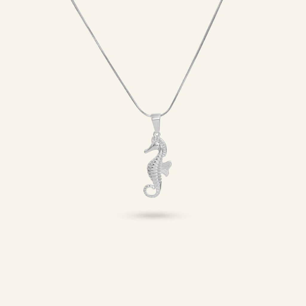 Vattentålig smycke hänge sjöhäst  silver