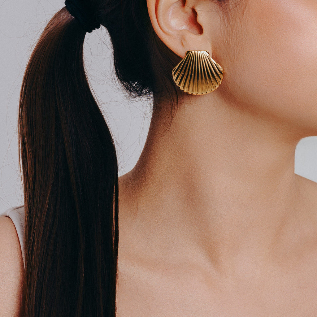 stor snäcka stud örhänge