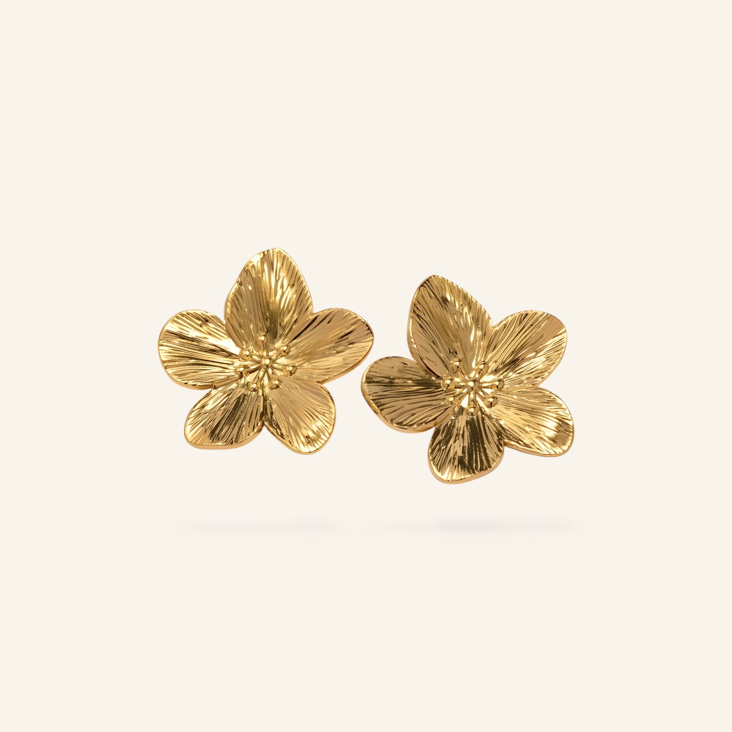 Vattentåliga örhängen för dam – blomma i guld