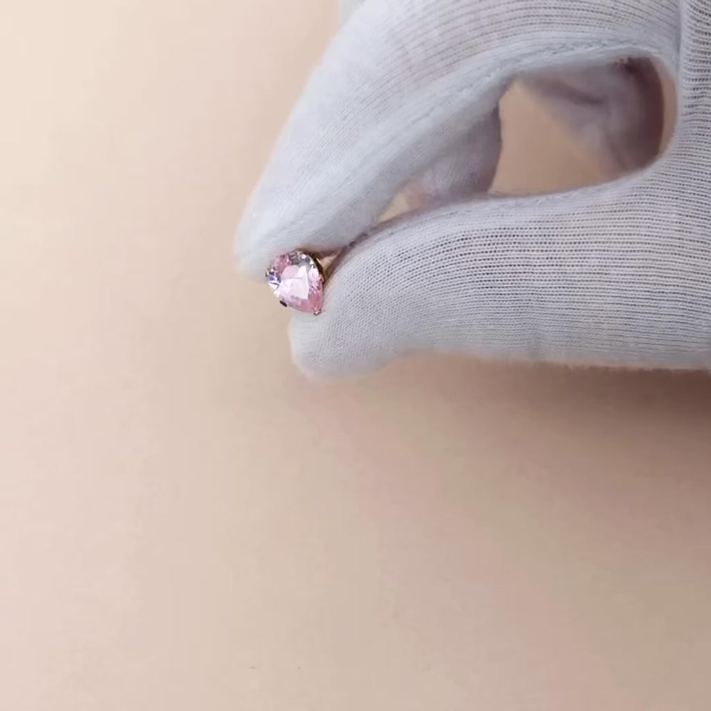 Kristallörhänge droppformade rosa