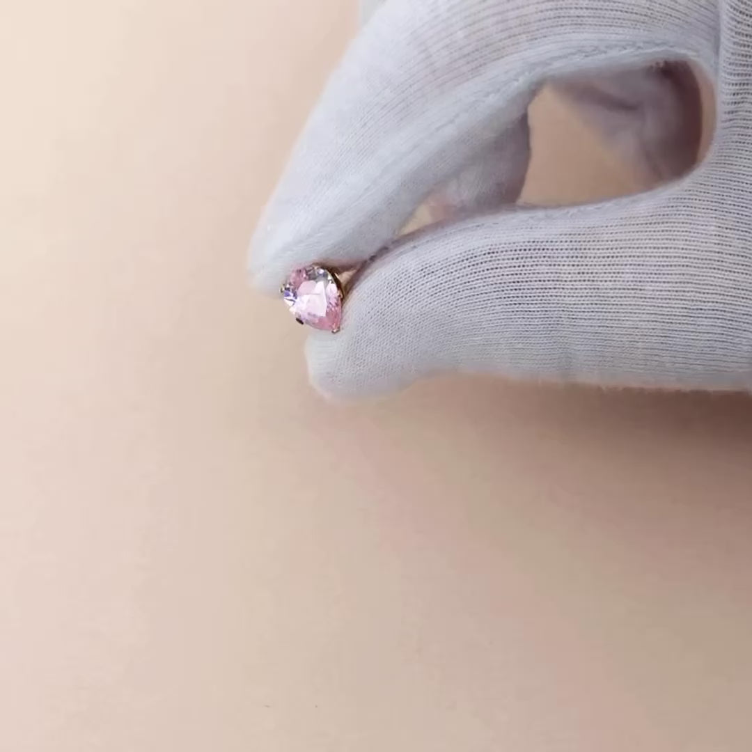 Kristallörhänge droppformade rosa