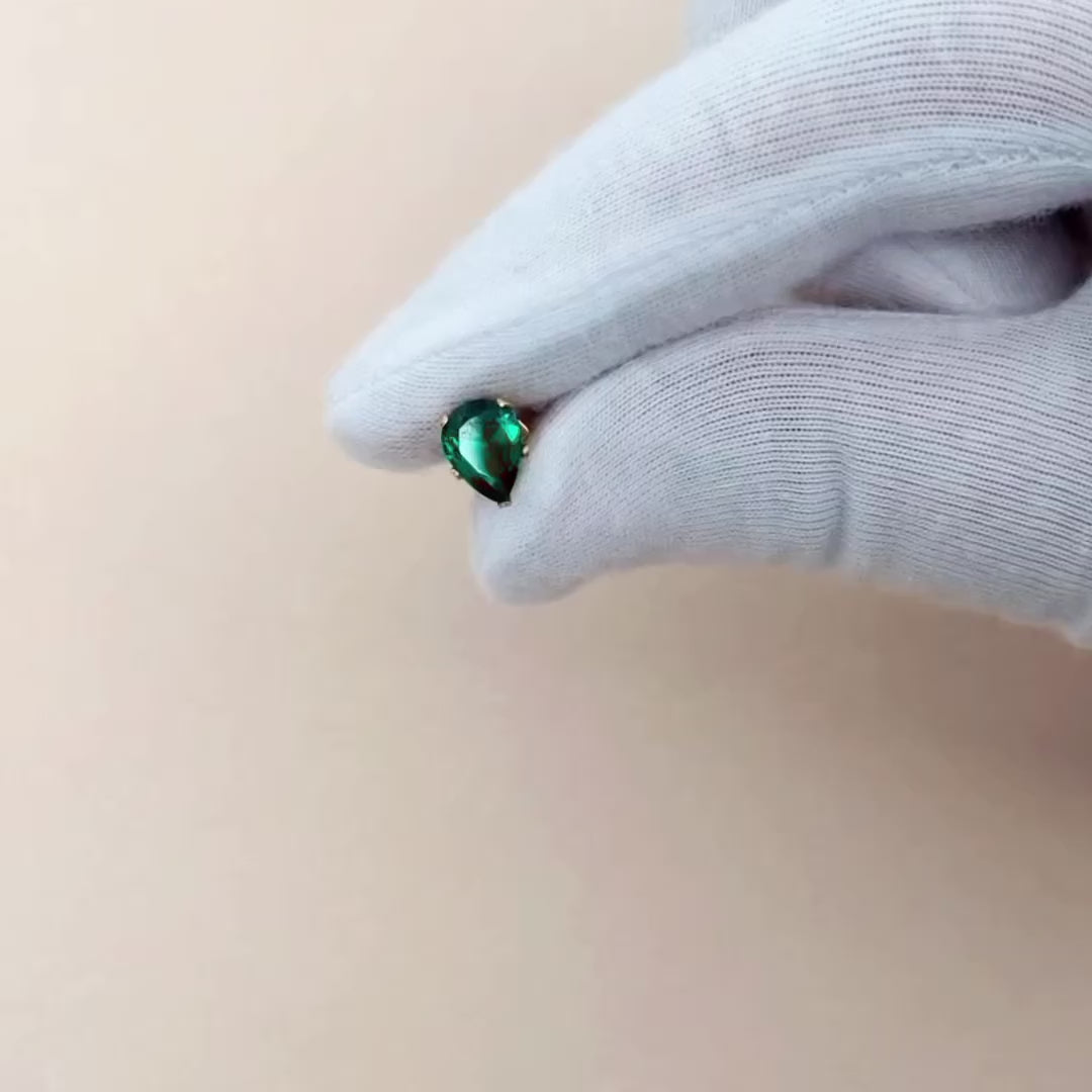 Örhängen Royal grön - droppformade med kristall