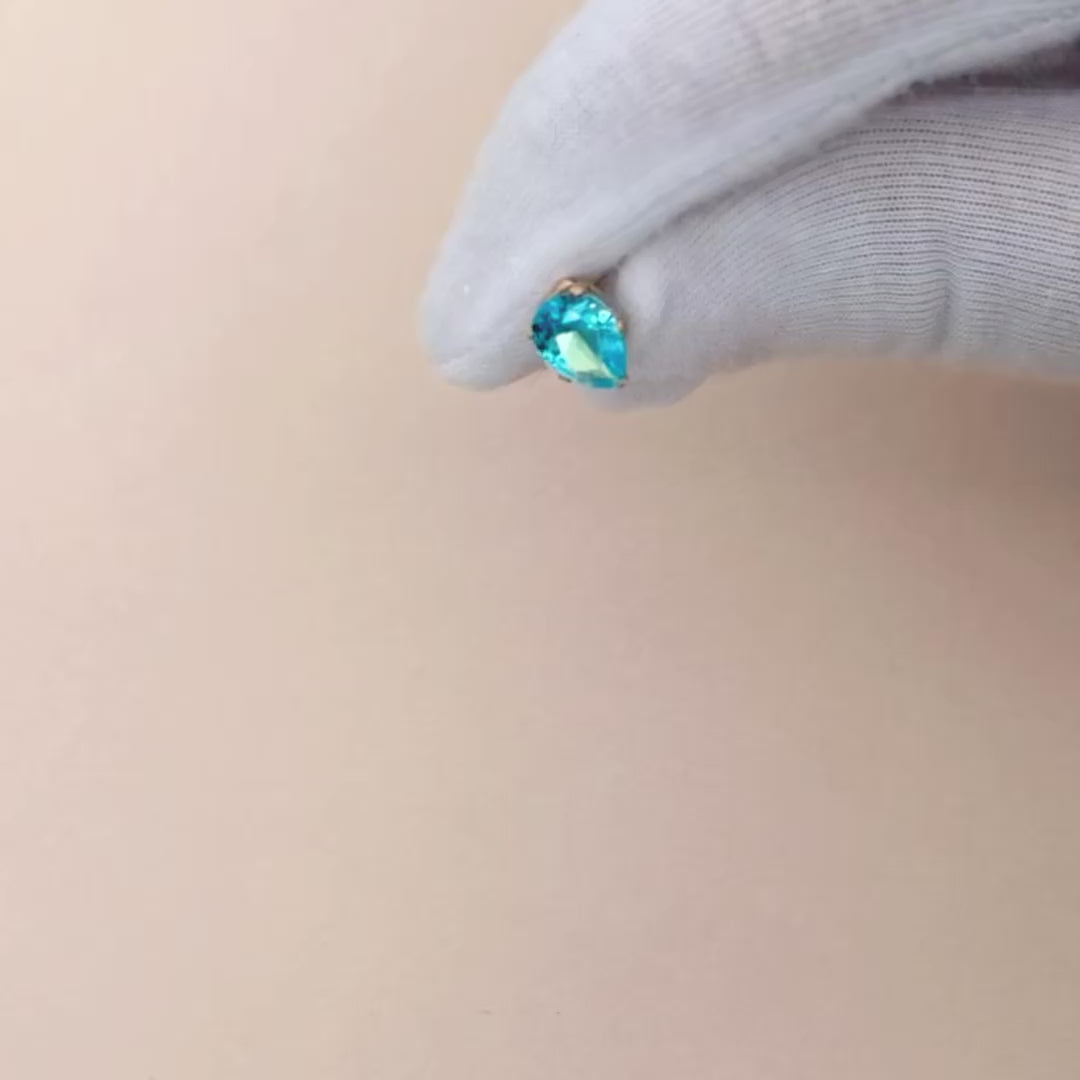 Kristallörhänge droppformade turkos