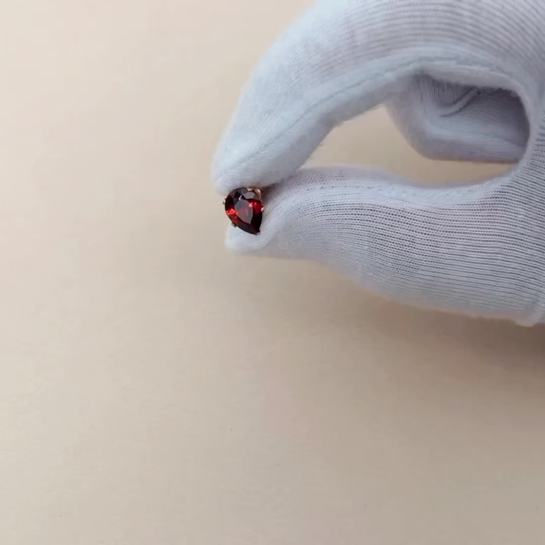 Kristallörhänge droppformade vinröd