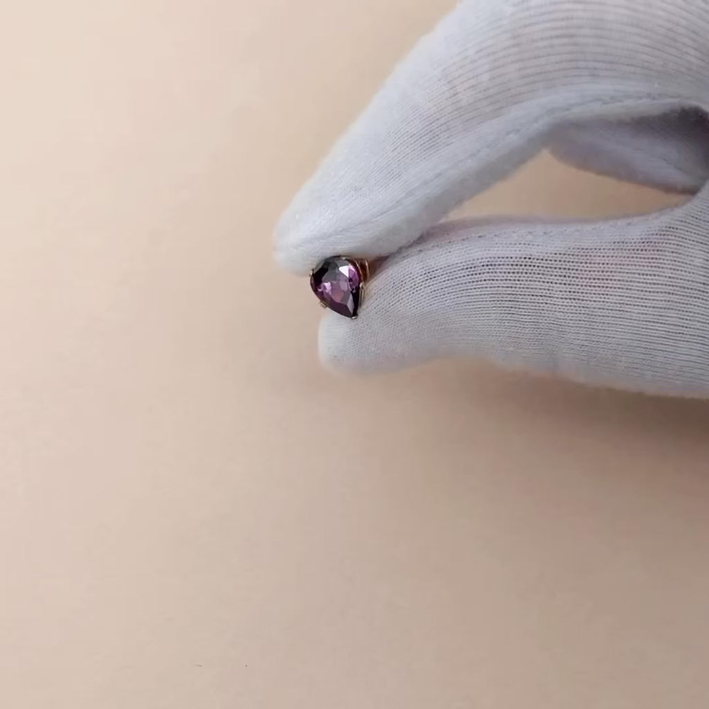 Kristallörhänge droppformade  mörklila