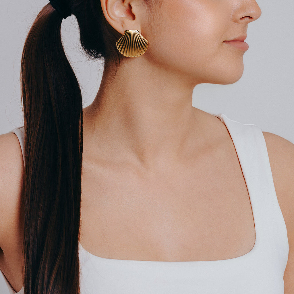 Stor snäcka stud örhänge