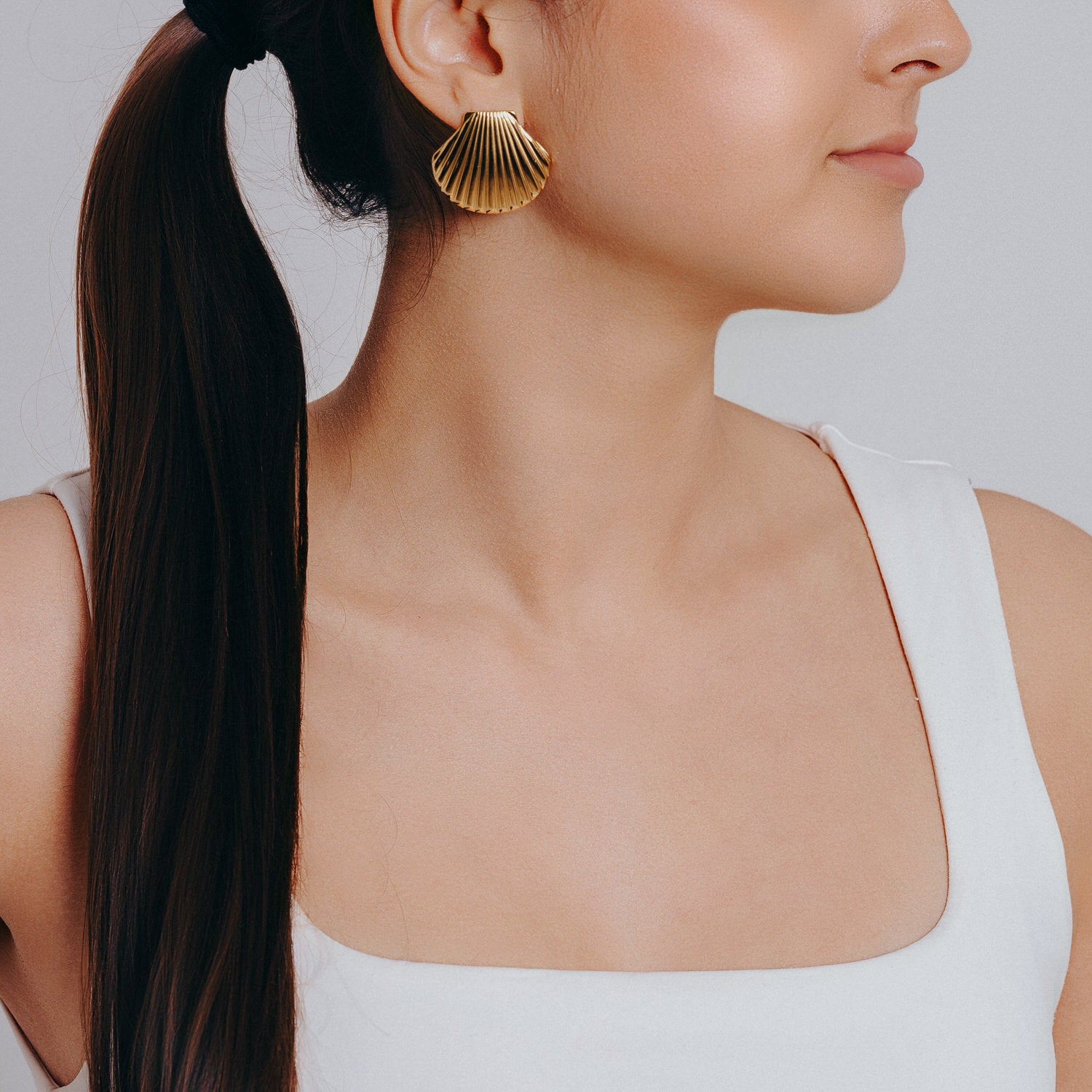 Stor snäcka stud örhänge