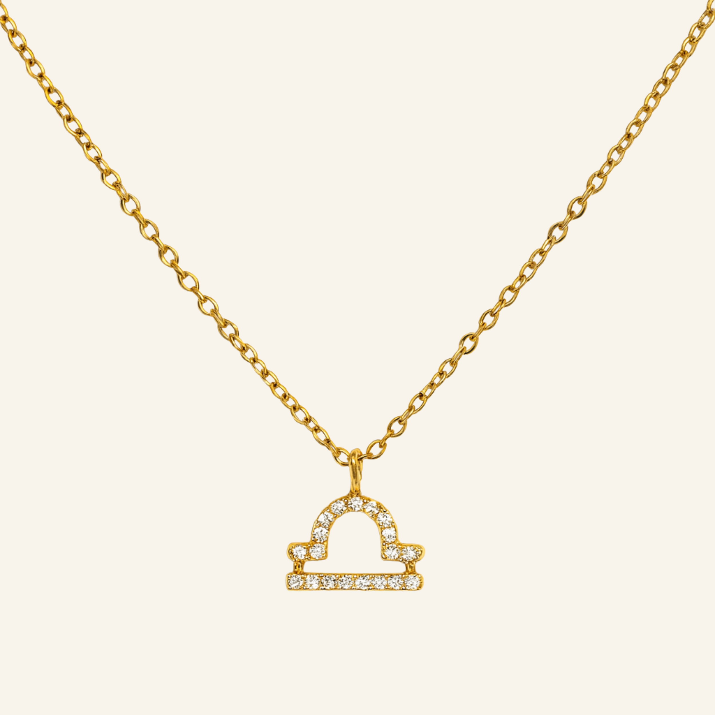 Halsband med zodiak-hänge med kristaller